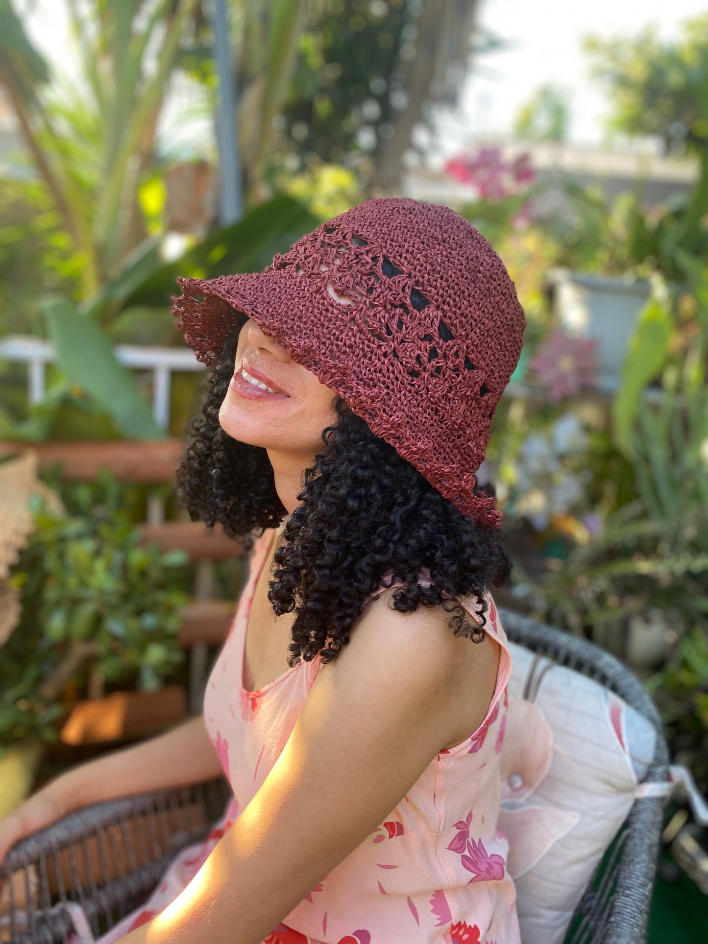 Crochet Sun Hat | Red Wine