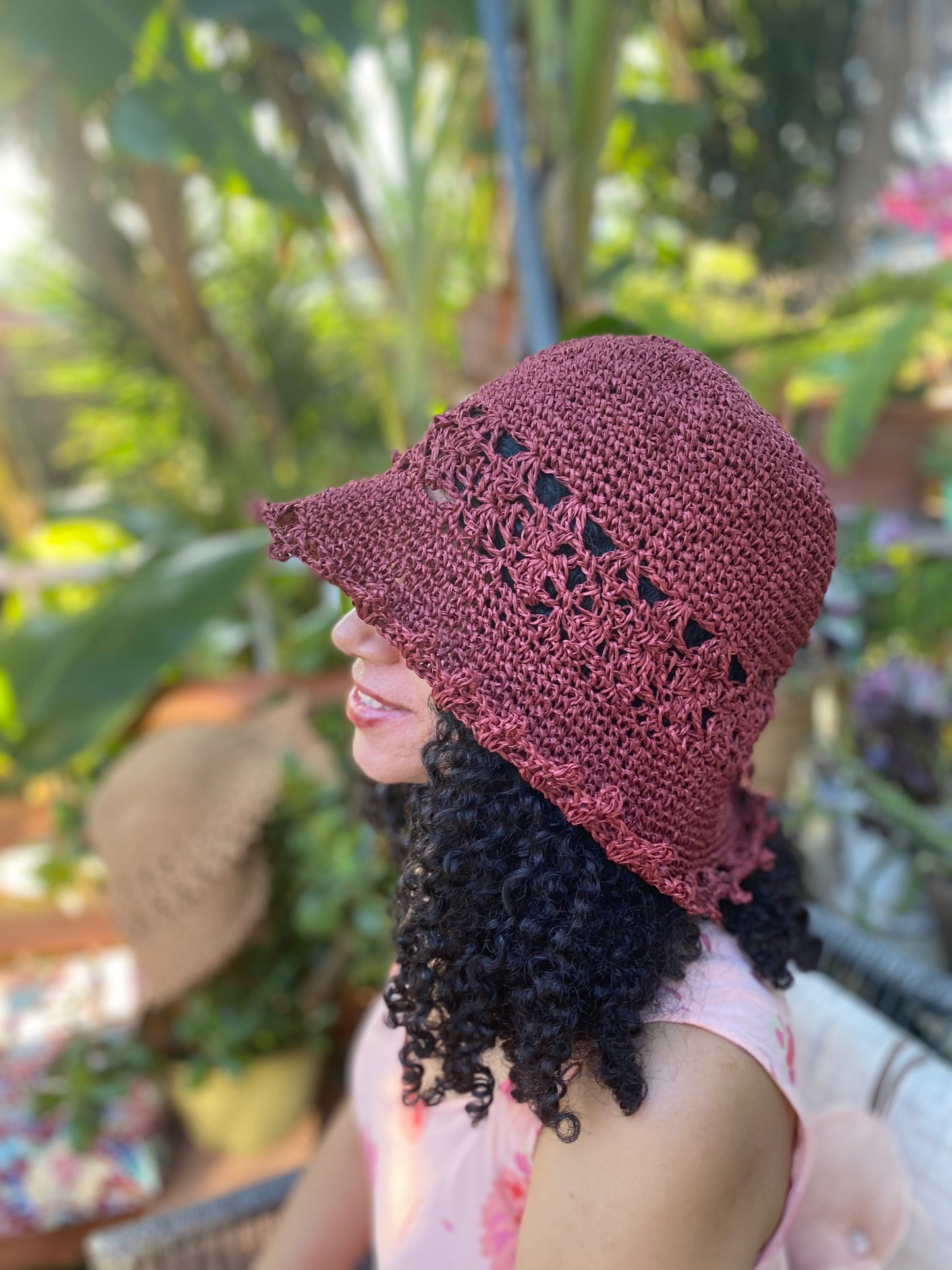 Crochet Sun Hat | Red Wine