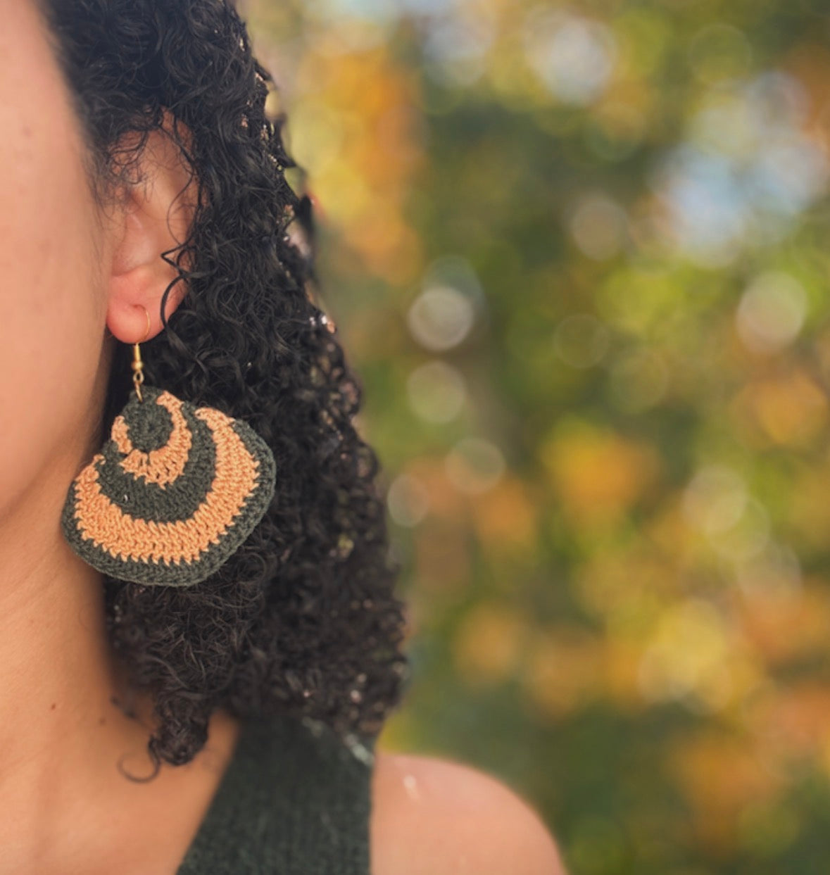 The Gilded Moss Drops Crochet Earrings
