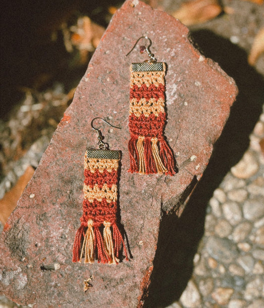 Zig Zag Drop (Sedona)  Crochet Earrings