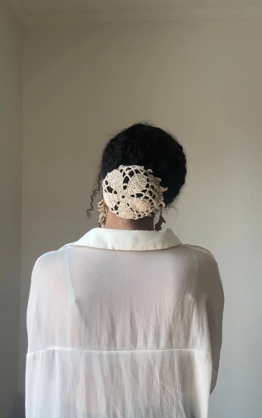 Handmade Crochet  Lace Bun Cover