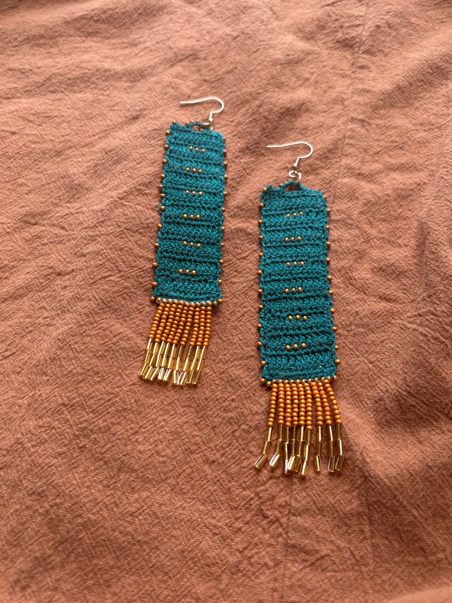 Moroccan Twilight Crochet + Bead Earrings