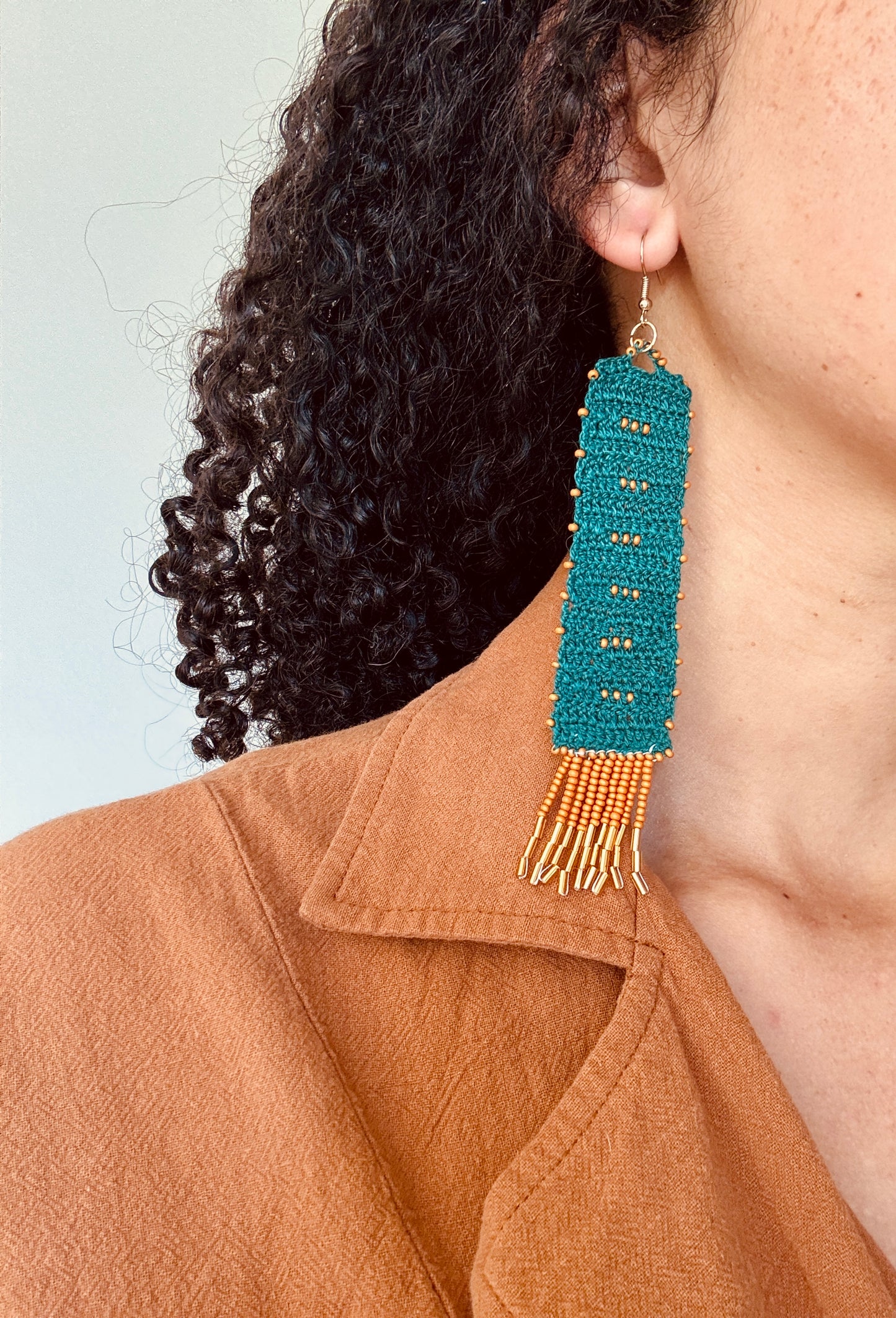 Moroccan Twilight Crochet + Bead Earrings